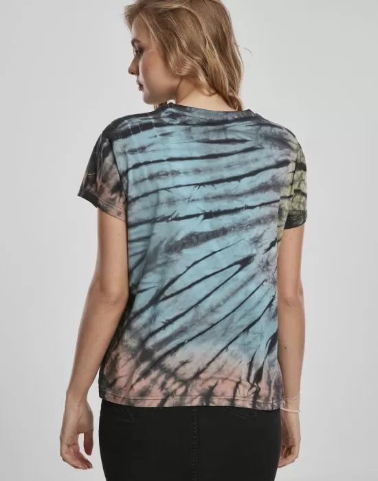 Дамска тениска Urban Classics Ladies Tie Dye Boyfriend Tee black, Тениски - Hoodstyle.bg