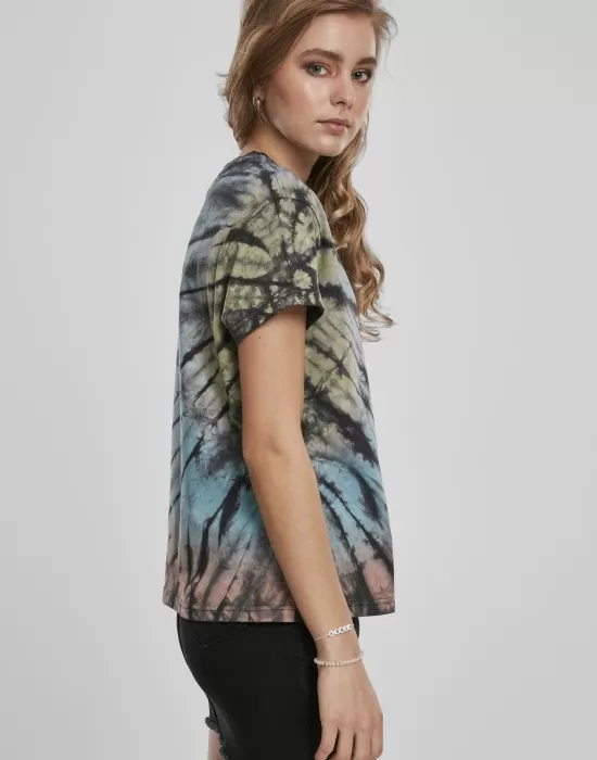 Дамска тениска Urban Classics Ladies Tie Dye Boyfriend Tee black, Тениски - Hoodstyle.bg