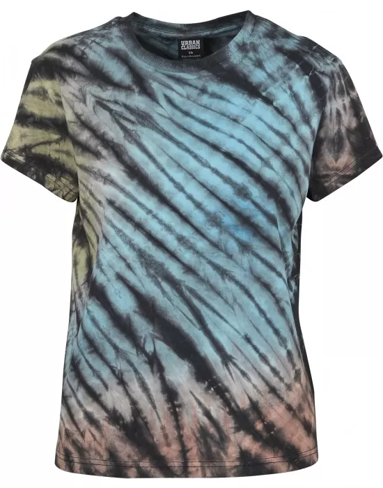 Дамска тениска Urban Classics Ladies Tie Dye Boyfriend Tee black, Тениски - Hoodstyle.bg