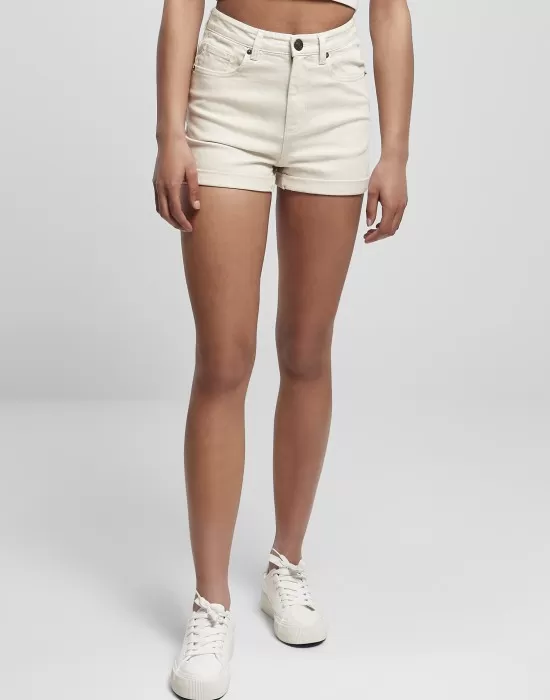 Дамски къси дънкови панталони в пясъчен цвят Urban Classics 5 Pocket Shorts, Къси панталони - Hoodstyle.bg