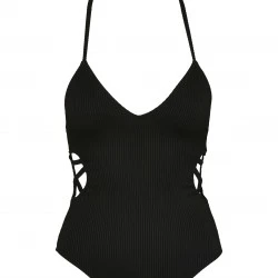 Цял бански в черно Urban Classics Ladies Rib Swimsuit 