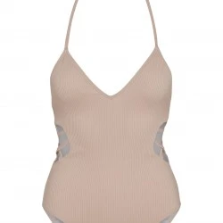 Цял бански в  розово Urban Classics Ladies Rib Swimsuit 
