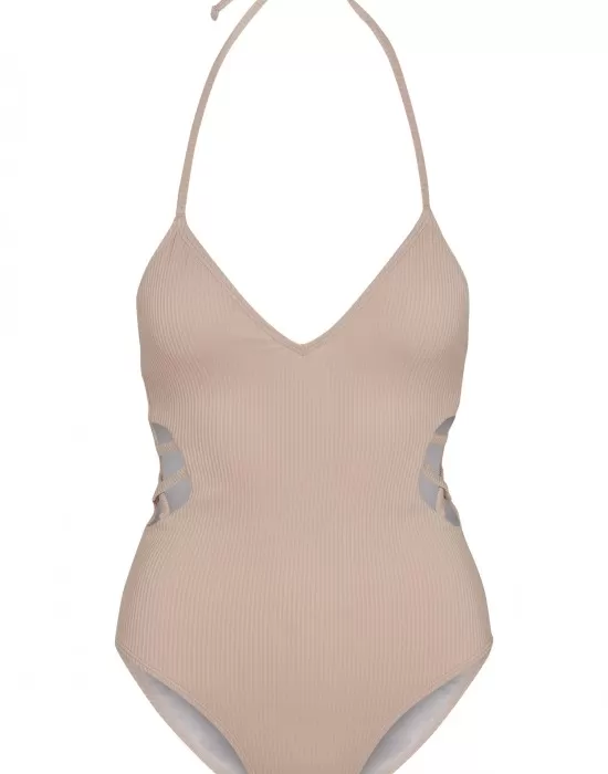 Цял бански в  розово Urban Classics Ladies Rib Swimsuit, Бански - Hoodstyle.bg