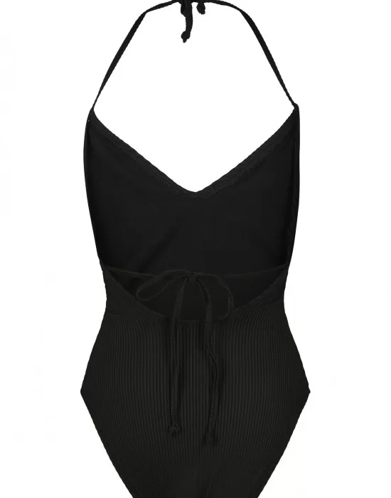 Цял бански в черно Urban Classics Ladies Rib Swimsuit, Бански - Hoodstyle.bg