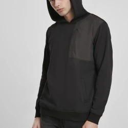 Мъжки суичър в черно Urban Classics Military Shoulder Pocket Hoodie