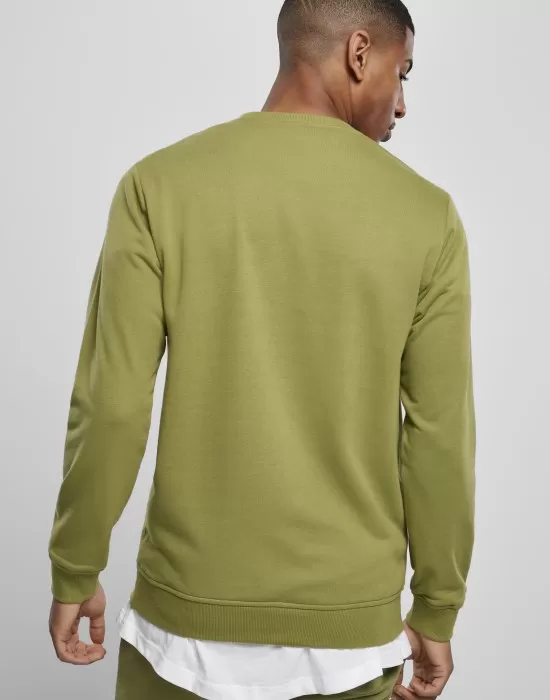 Мъжка блуза в масленозелен цвят Urban Classics Basic Terry Crew, Блузи - Hoodstyle.bg