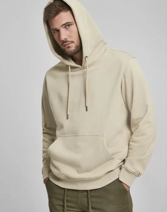 Мъжки суичър в бежово Urban Classics Basic Terry Hoodie, Суичъри - Hoodstyle.bg