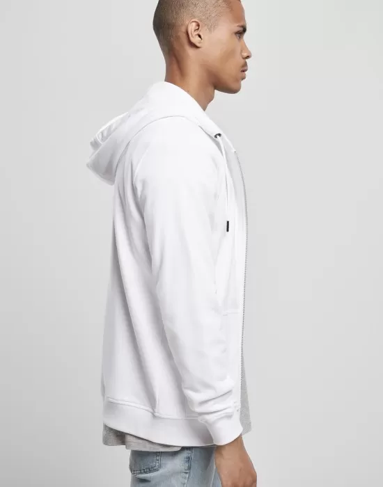 Мъжки суичър в бял цвят Urban Classics Basic Terry Zip Hoody, Суичъри с цип - Hoodstyle.bg