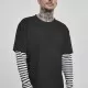 Мъжка  тениска в черно Urban Classics Oversized Double Layer Striped LS Tee, Тениски - Hoodstyle.bg