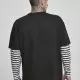 Мъжка  тениска в черно Urban Classics Oversized Double Layer Striped LS Tee, Тениски - Hoodstyle.bg