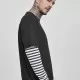 Мъжка  тениска в черно Urban Classics Oversized Double Layer Striped LS Tee, Тениски - Hoodstyle.bg