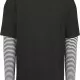 Мъжка  тениска в черно Urban Classics Oversized Double Layer Striped LS Tee, Тениски - Hoodstyle.bg