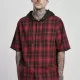 Червена карирана риза с качулка и къс ръкав Urban Classics, Ризи - Hoodstyle.bg