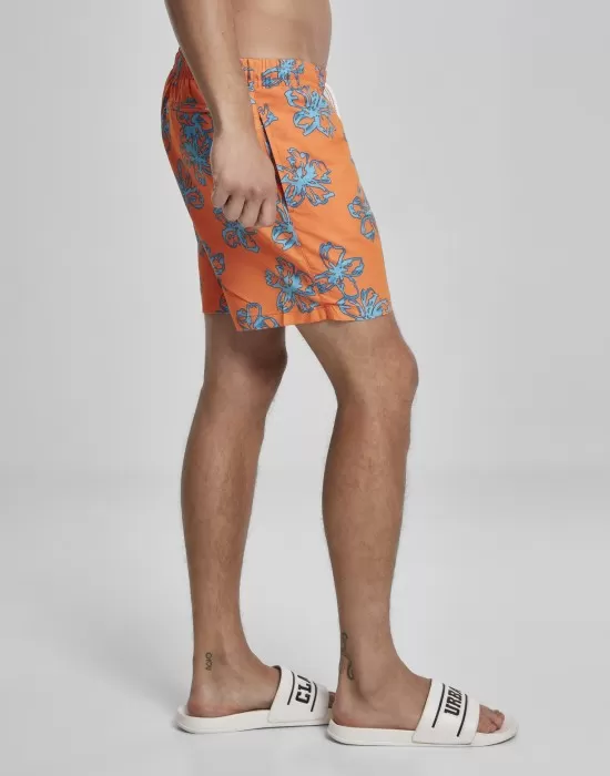 Мъжки бански в оранжево Floral, Къси панталони - Hoodstyle.bg
