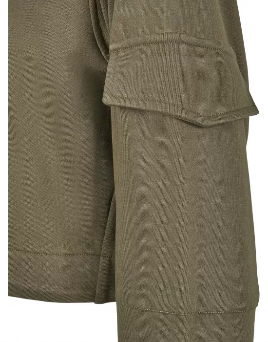 Дамски суичър в цвят маслина Urban Classics Ladies Short Worker Hoody, Суичъри - Hoodstyle.bg