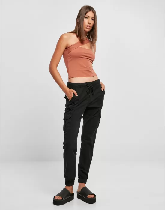Дамски карго панталон в черен цвят Urban Classics Ladies Cargo Pants, Панталони - Hoodstyle.bg