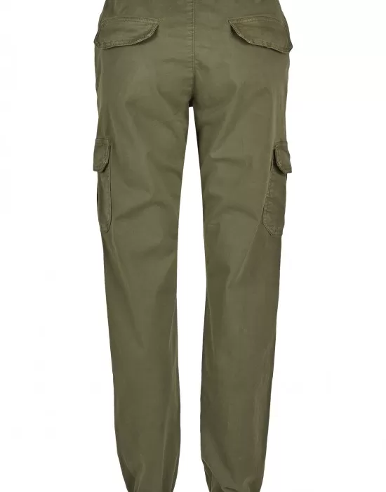 Дамски карго панталон в масленозелен цвят Urban Classics Ladies High Waist Cargo Jogging Pants summerolive, Панталони - Hoodstyle.bg