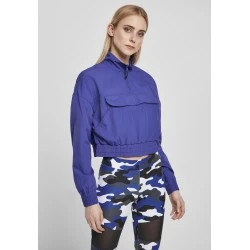 Дамско яке в лилав цвят Urban Classics Ladies Cropped Crinkle Nylon Pull Over