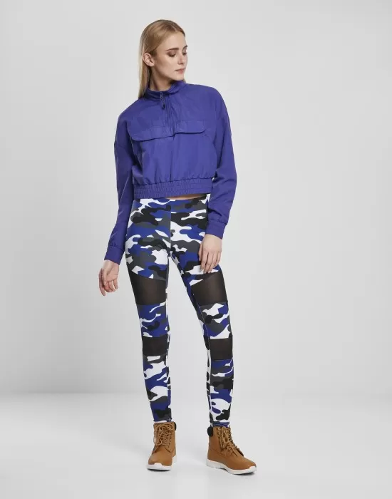 Дамско яке в лилав цвят Urban Classics Ladies Cropped Crinkle Nylon Pull Over, Якета - Hoodstyle.bg