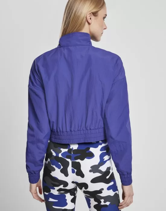 Дамско яке в лилав цвят Urban Classics Ladies Cropped Crinkle Nylon Pull Over, Якета - Hoodstyle.bg
