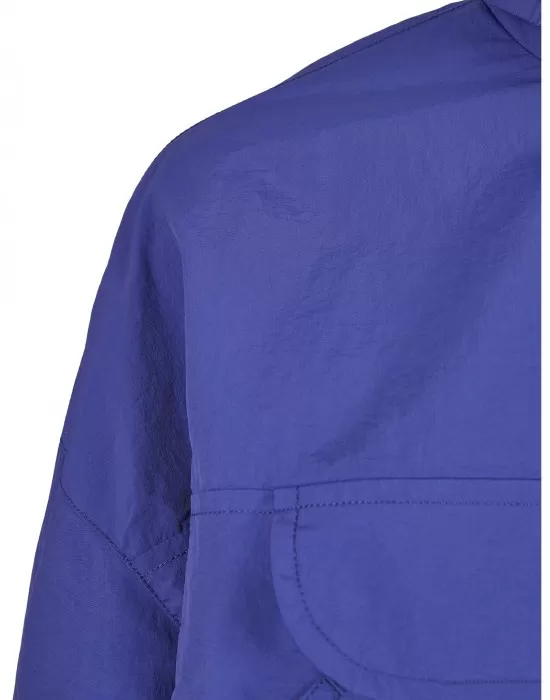 Дамско яке в лилав цвят Urban Classics Ladies Cropped Crinkle Nylon Pull Over, Якета - Hoodstyle.bg