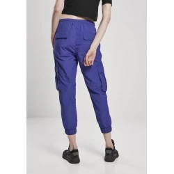 Дамски карго панталони в лилаво от Urban Classics Ladies High Waist Crinkle Nylon Cargo