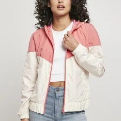 Дамска ветровка в розово и пясъчно Urban Classics Ladies Arrow Windbreaker 