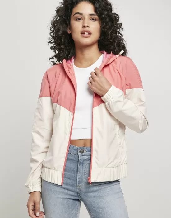 Дамска ветровка в розово и пясъчно Urban Classics Ladies Arrow Windbreaker, Якета - Hoodstyle.bg