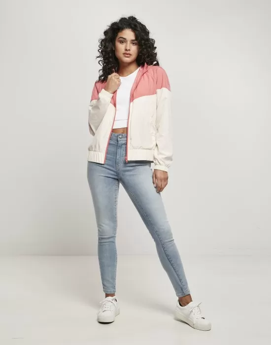 Дамска ветровка в розово и пясъчно Urban Classics Ladies Arrow Windbreaker, Якета - Hoodstyle.bg