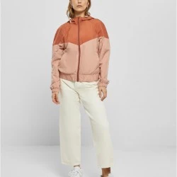 Дамска ветровка с качулка в цвят праскова Urban Classics Ladies Arrow Windbreaker
