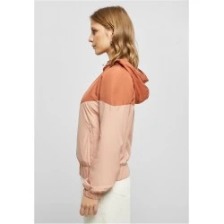 Дамска ветровка с качулка в цвят праскова Urban Classics Ladies Arrow Windbreaker