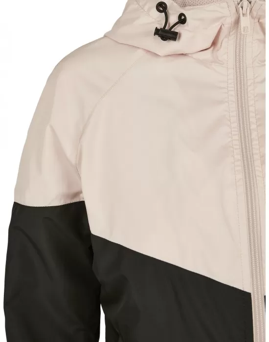 Дамска ветровка в розово и черно Urban Classics Ladies Arrow Windbreaker lightpink/black, Якета - Hoodstyle.bg