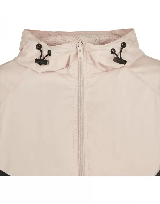 Дамска ветровка в розово и черно Urban Classics Ladies Arrow Windbreaker lightpink/black, Якета - Hoodstyle.bg