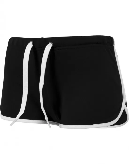 Дамски къси панталони в черен цвят Urban Classics  Ladies French Terry Hotpants blk/wht, Къси панталони - Hoodstyle.bg