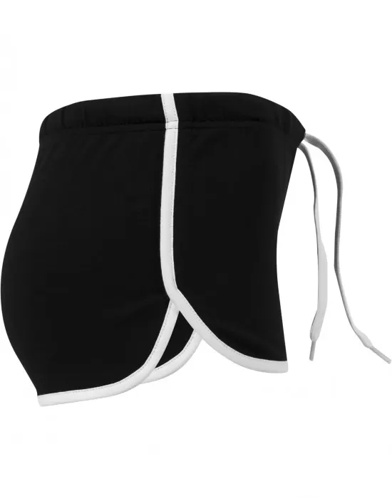 Дамски къси панталони в черен цвят Urban Classics  Ladies French Terry Hotpants blk/wht, Къси панталони - Hoodstyle.bg