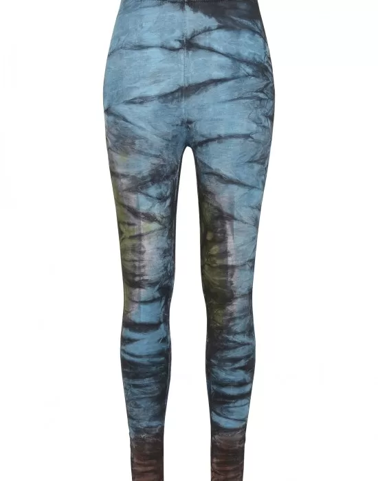 Дамски клин в черно и синьо Urban Classics Ladies Cotton Tie Dye High Waist Leggings, Клинове - Hoodstyle.bg