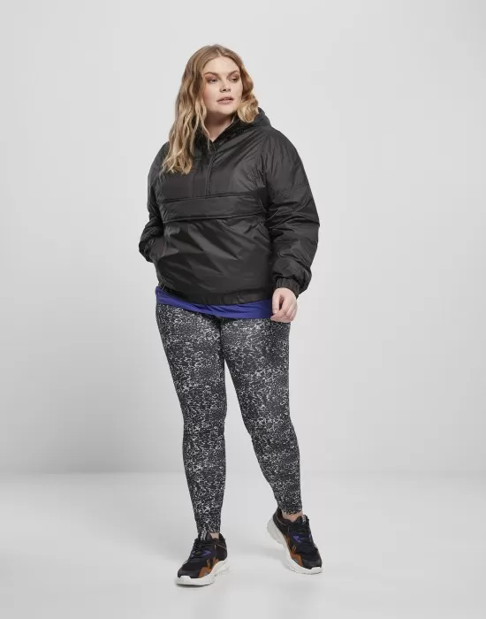 Дамско яке в черен цвят Ladies Panel Padded Pull Over Jacket, Якета - Hoodstyle.bg