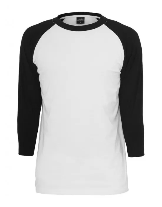 Мъжка блуза с 3/4 ръкави Urban Classics wht/blk, Блузи - Hoodstyle.bg