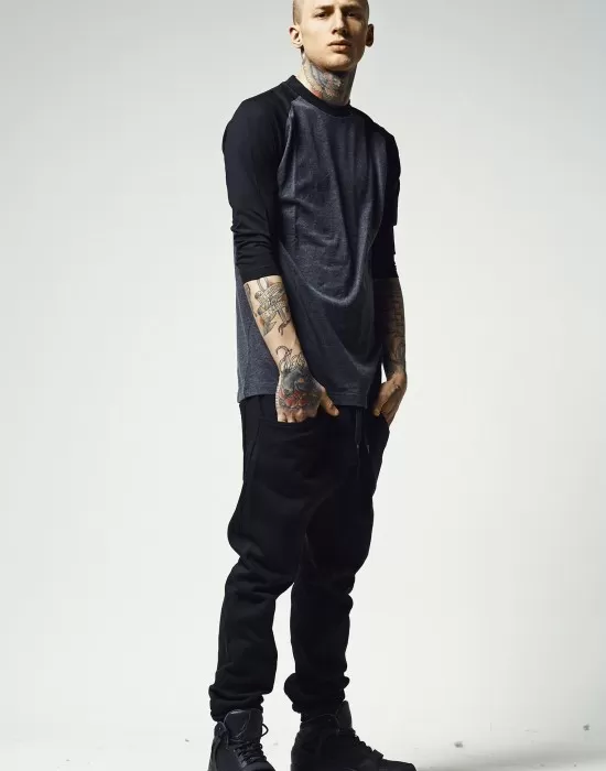 Мъжка блуза с 3/4 ръкави Urban Classics cha/blk, Блузи - Hoodstyle.bg