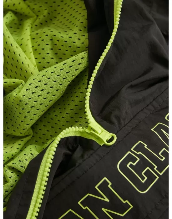 Contrast Pull Over Jacket black/electriclime XXL