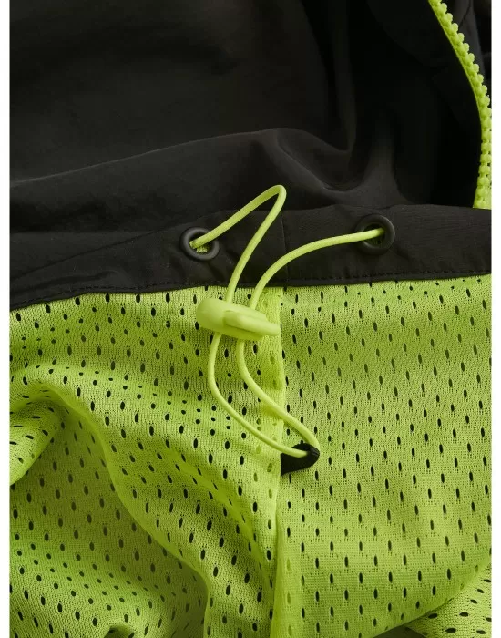 Contrast Pull Over Jacket black/electriclime XXL
