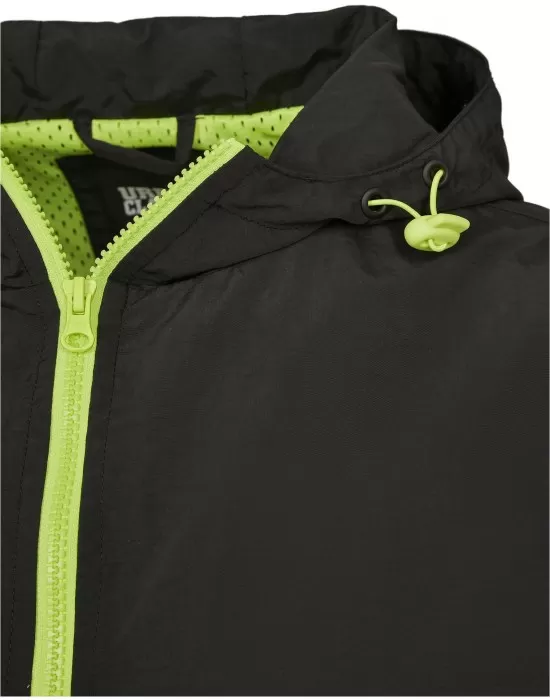 Contrast Pull Over Jacket black/electriclime XXL
