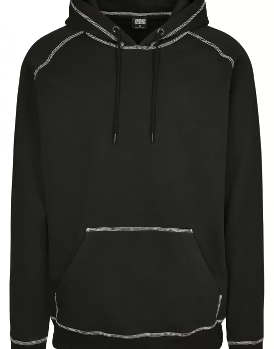 Мъжки суичър в черно Urban Classics Contrast Stitching Hoody, Суичъри - Hoodstyle.bg