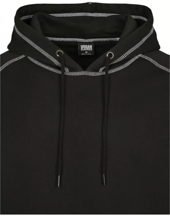 Мъжки суичър в черно Urban Classics Contrast Stitching Hoody, Суичъри - Hoodstyle.bg