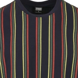 Мъжка тениска на райета в синьо Urban Classics Printed Oversized Retro