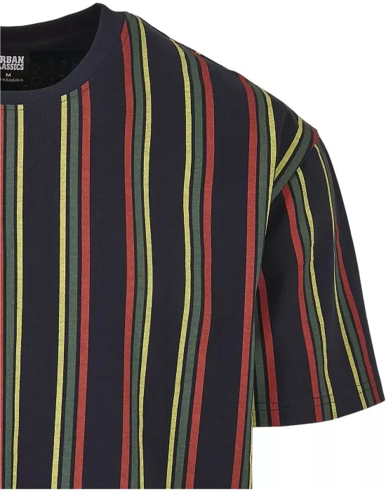Мъжка тениска на райета в синьо Urban Classics Printed Oversized Retro, Тениски - Hoodstyle.bg