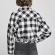 Дамска карирана риза в черно и бяло Urban Classics Ladies Short Oversized Check, Блузи - Hoodstyle.bg