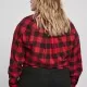 Дамска карирана риза в червено и черно Urban Classics Ladies Short Oversized Check, Блузи - Hoodstyle.bg
