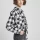 Дамска карирана риза в черно и бяло Urban Classics Ladies Short Oversized Check, Блузи - Hoodstyle.bg