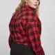 Дамска карирана риза в червено и черно Urban Classics Ladies Short Oversized Check, Блузи - Hoodstyle.bg